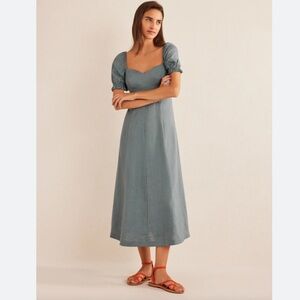 NWT Boden Sweetheart Linen Midi Dress